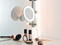 ; Akku-Kosmetikspiegel mit Lautsprechern & LED-Lichtern 