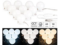 Sichler Beauty USB-Spiegelleuchte im Hollywood-Stil, mit CCT-LEDs, 10 Watt, dimmbar; Saugnapf-Kosmetikspiegel mit LED-Licht Saugnapf-Kosmetikspiegel mit LED-Licht Saugnapf-Kosmetikspiegel mit LED-Licht 