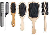 Sichler Beauty 6er-Haarpflege-Set: 3 antistatische Holzbürsten, 1 Rundbürste, 2 Kämme; Mikrofaser-Gesichtsreinigungstücher Mikrofaser-Gesichtsreinigungstücher Mikrofaser-Gesichtsreinigungstücher Mikrofaser-Gesichtsreinigungstücher 