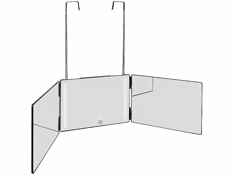 ; Falt-Schminkspiegel mit LED-Beleuchtung, Akku-Kosmetikspiegel mit Lautsprechern & LED-LichternKosmetikspiegel Falt-Schminkspiegel mit LED-Beleuchtung, Akku-Kosmetikspiegel mit Lautsprechern & LED-LichternKosmetikspiegel 