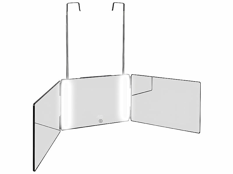 ; Falt-Schminkspiegel mit LED-Beleuchtung, Akku-Kosmetikspiegel mit Lautsprechern & LED-LichternKosmetikspiegel Falt-Schminkspiegel mit LED-Beleuchtung, Akku-Kosmetikspiegel mit Lautsprechern & LED-LichternKosmetikspiegel 