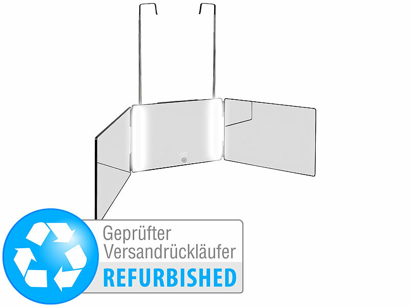 ; Akku-Kosmetikspiegel mit Lautsprechern & LED-Lichtern 